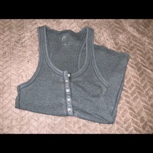 Aerie Henley Real Soft Green Tank Top